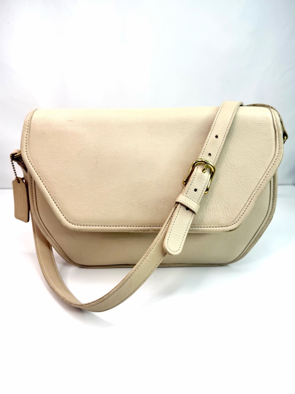 Coach Bone Vista 9947 Vintage Geometric Leather Crossbody Bag